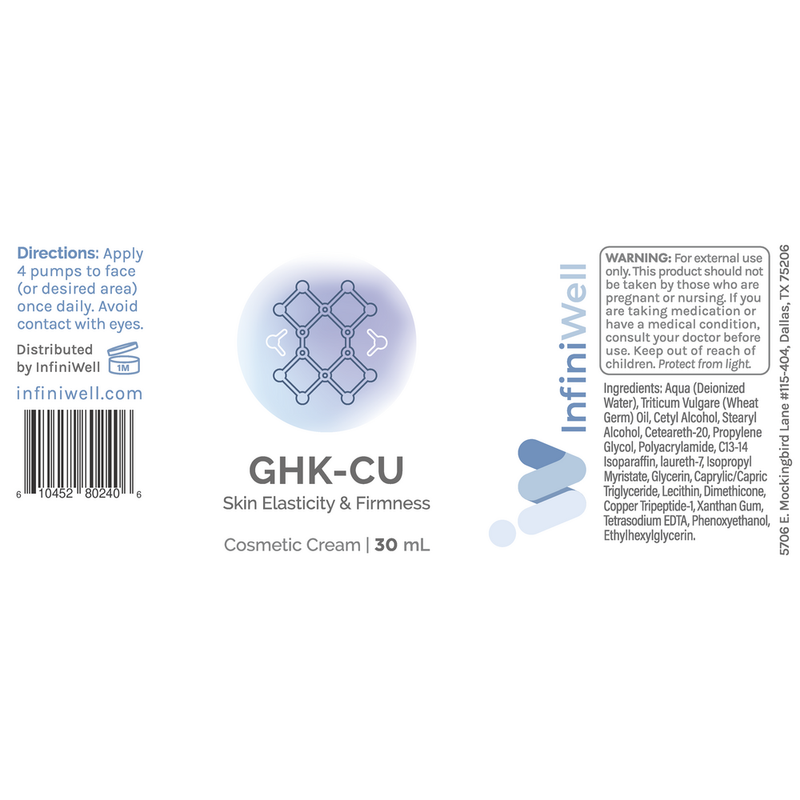 ghk cu infiniwell Topical GHK-Cu Advanced Peptide Complex Actives_fine lines & wrinkles 5-AMINO-1MQ VIAL (5MG) Size:250 Grams