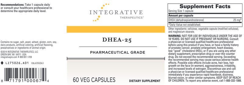 DHEA 25mg (60 caps)